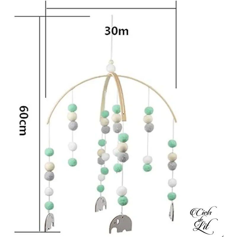 Mobile en bois pour ciel de lit